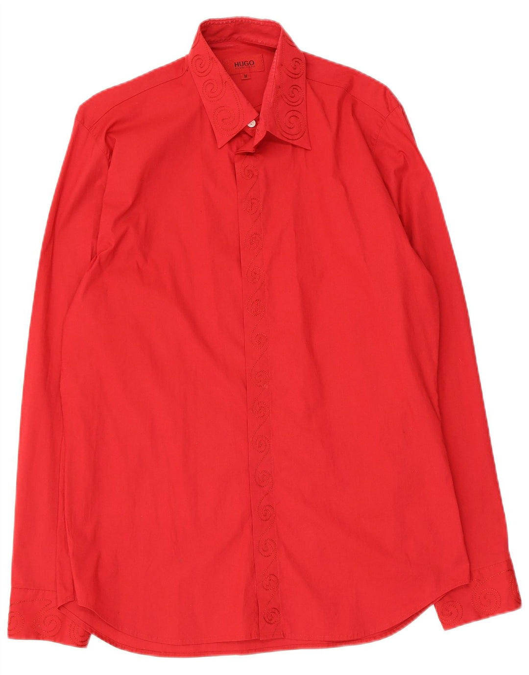 Hugo Boss Chemise en coton à motif cachemire rouge moyen