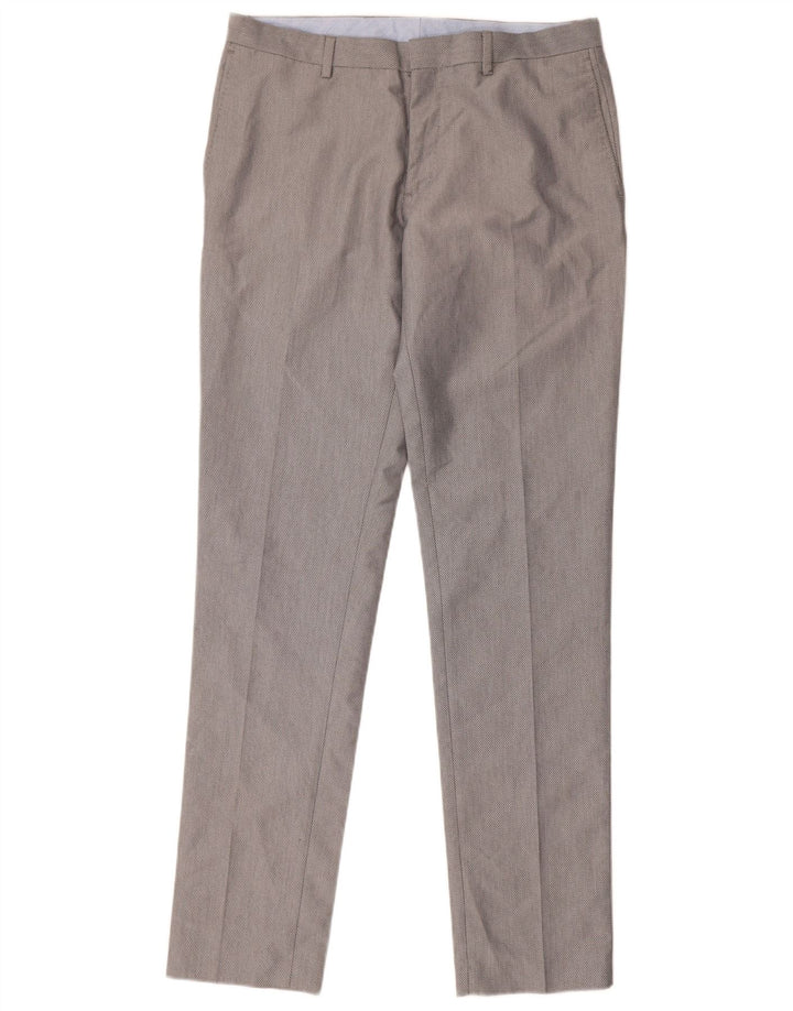Zara Pantalon de costume slim pour homme EU 40 Medium W31 L33 Gris Polyester