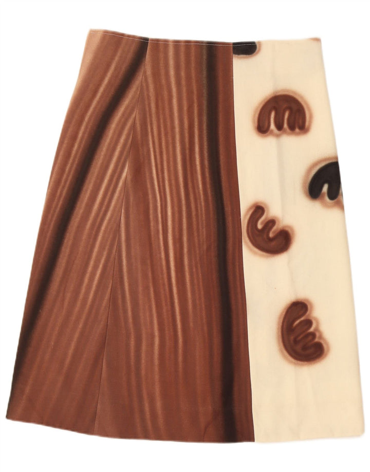 vintage Femme Jupe A-Line W30 Medium White Colourblock