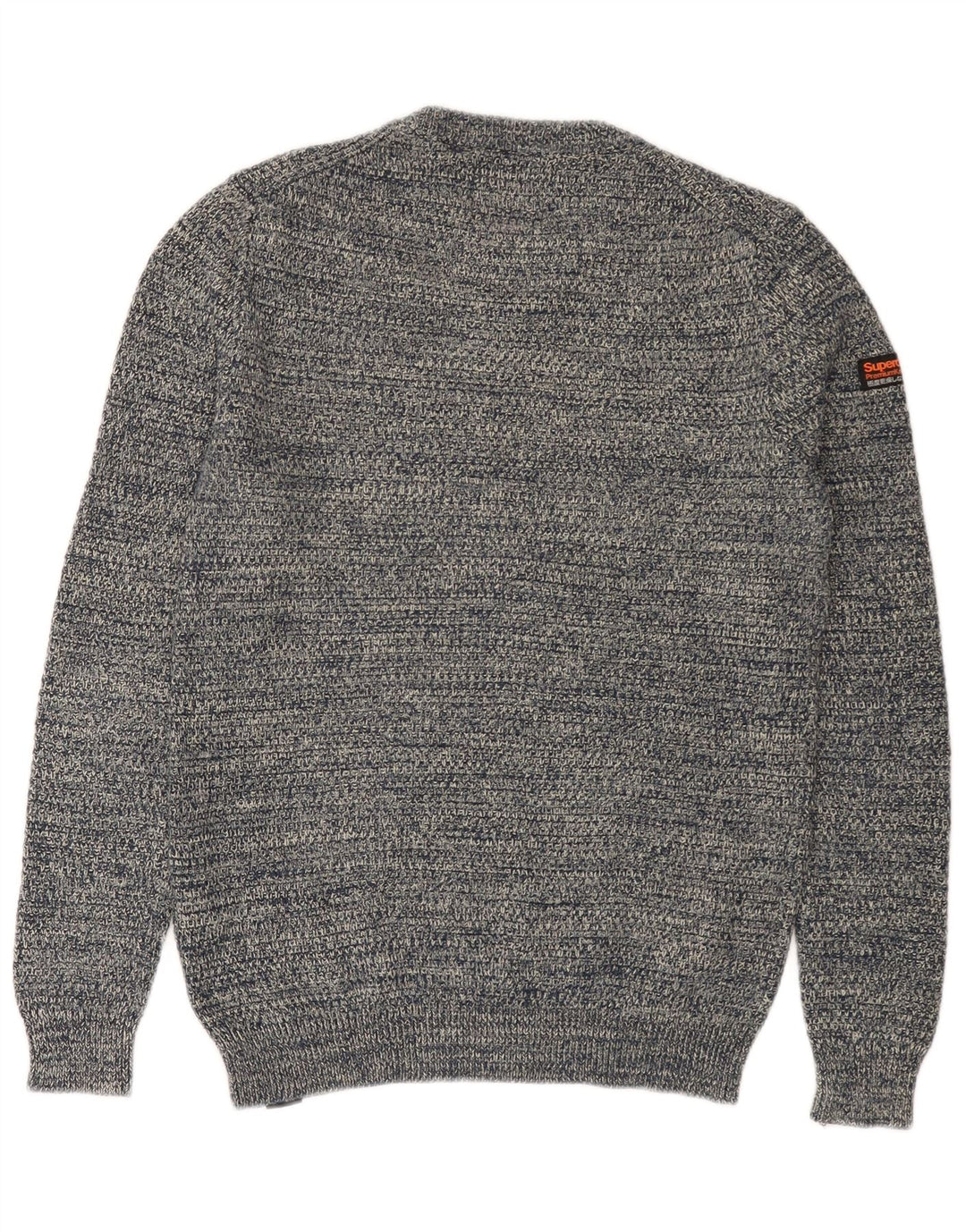 SUPERDRY Pull col rond homme petit coton moucheté bleu marine
