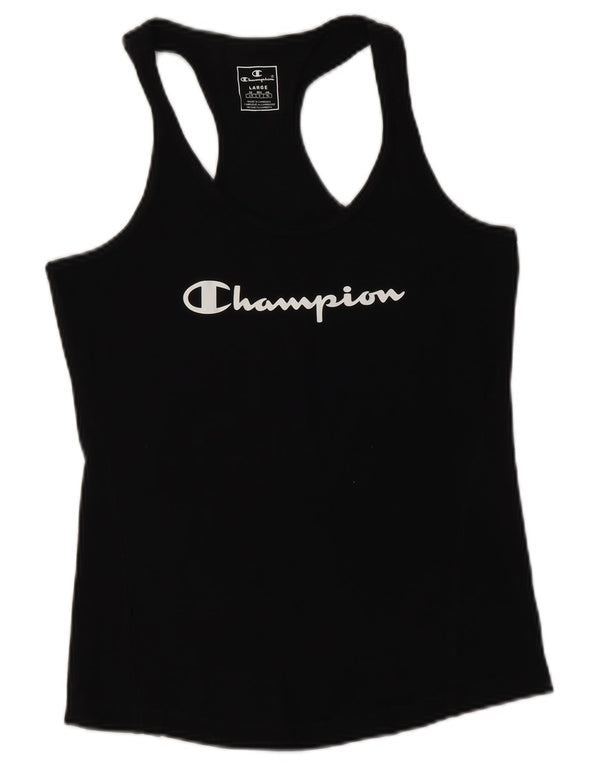 CHAMPION Débardeur graphique pour femme UK 14 Large Noir