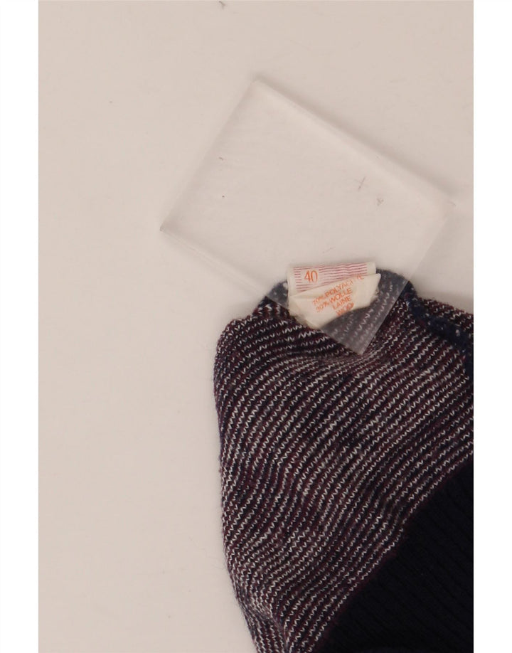 VINTAGE Pull ras du cou pour homme UK 40 Medium Burgundy Fair Isle