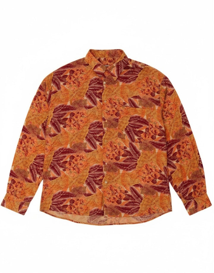 Hunter Chemise Homme Grande Rayonne Florale Orange