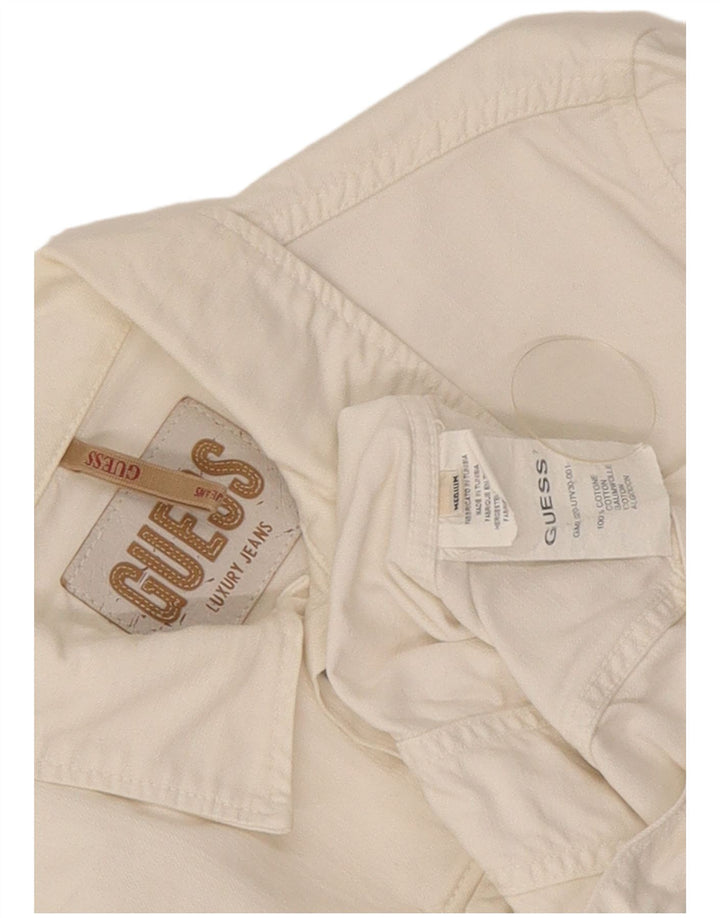 Guess Veste en jean pour femme UK 14 Coton blanc moyen