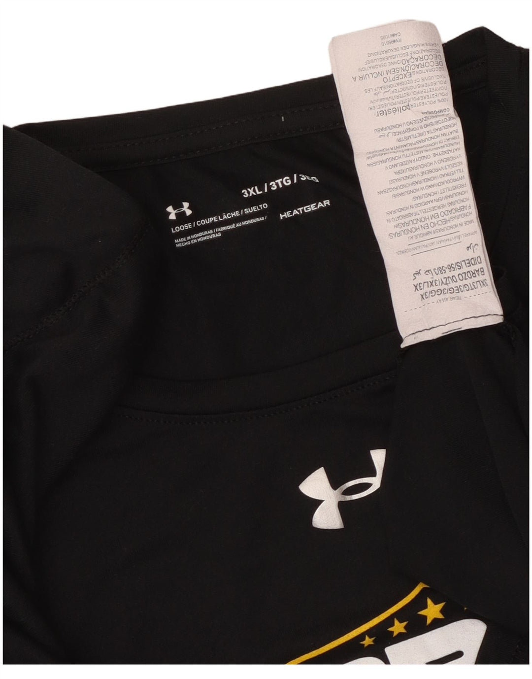 UNDER ARMOUR T-shirt graphique Heat Gear pour hommes 3XL Noir Polyester