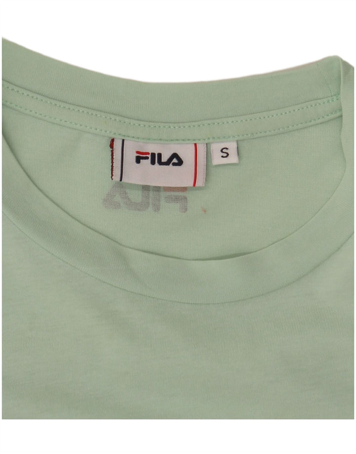 FILA T-shirt graphique pour femme UK 10 Small Vert Colourblock