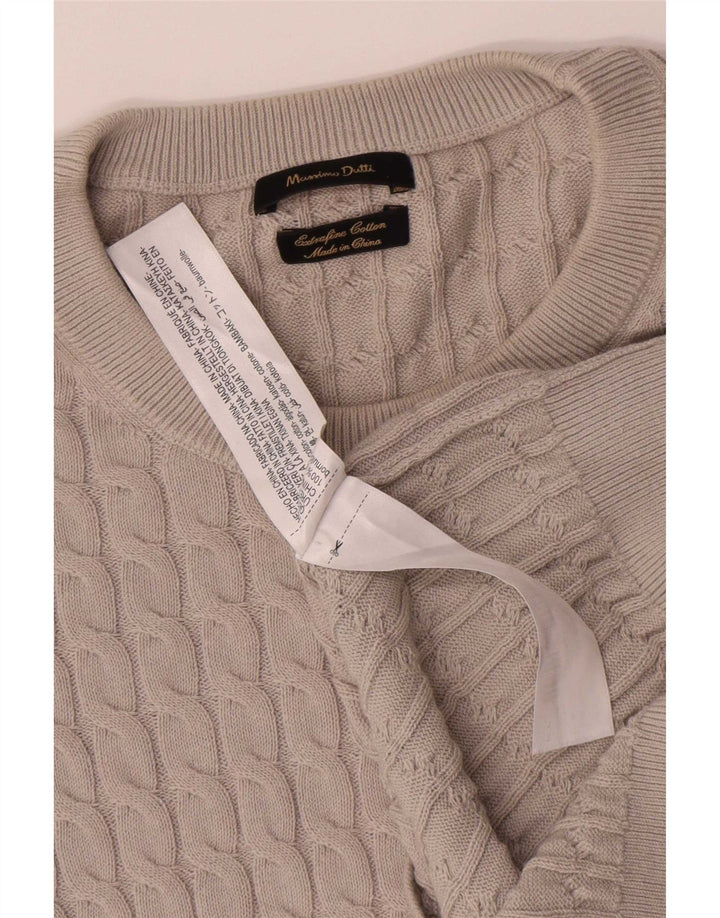 Massimo Dutti Pull Col Rond Homme Gris Moyen Coton