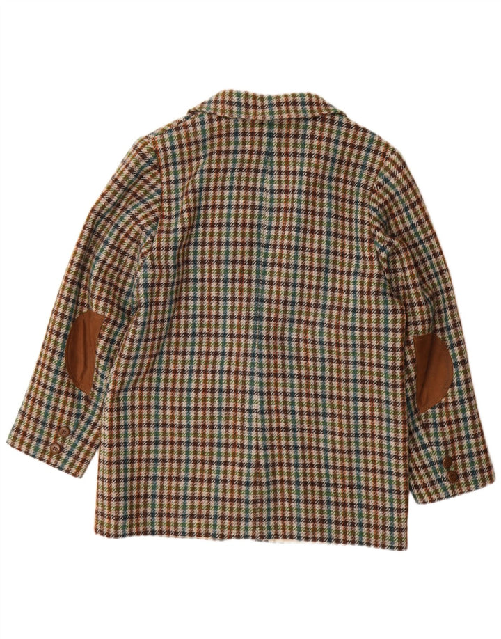 Harris Tweed Veste Blazer 2 Boutons Femme EU 42 Grand Pied-de-Poule Vert