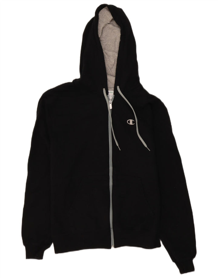 Champion Pull à capuche zippé pour homme en coton noir moyen