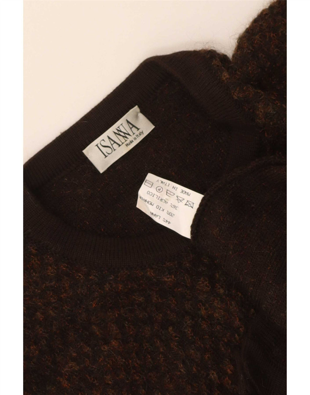 vintage Femme Cardigan Pull UK 16 Grande Laine Brune