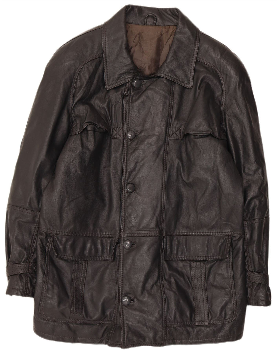 veste en cuir homme vintage IT 52 XL Gris