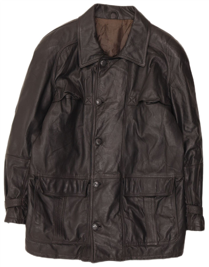 veste en cuir homme vintage IT 52 XL Gris