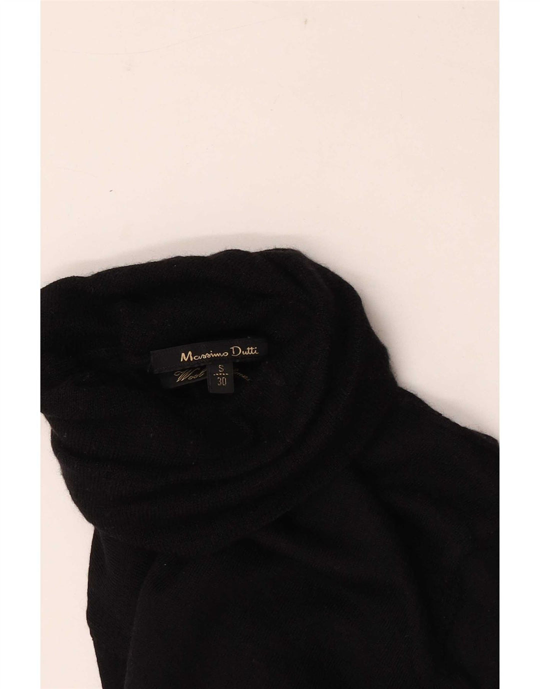 Massimo Dutti Pull col roulé pour femme UK 8 Small Noir