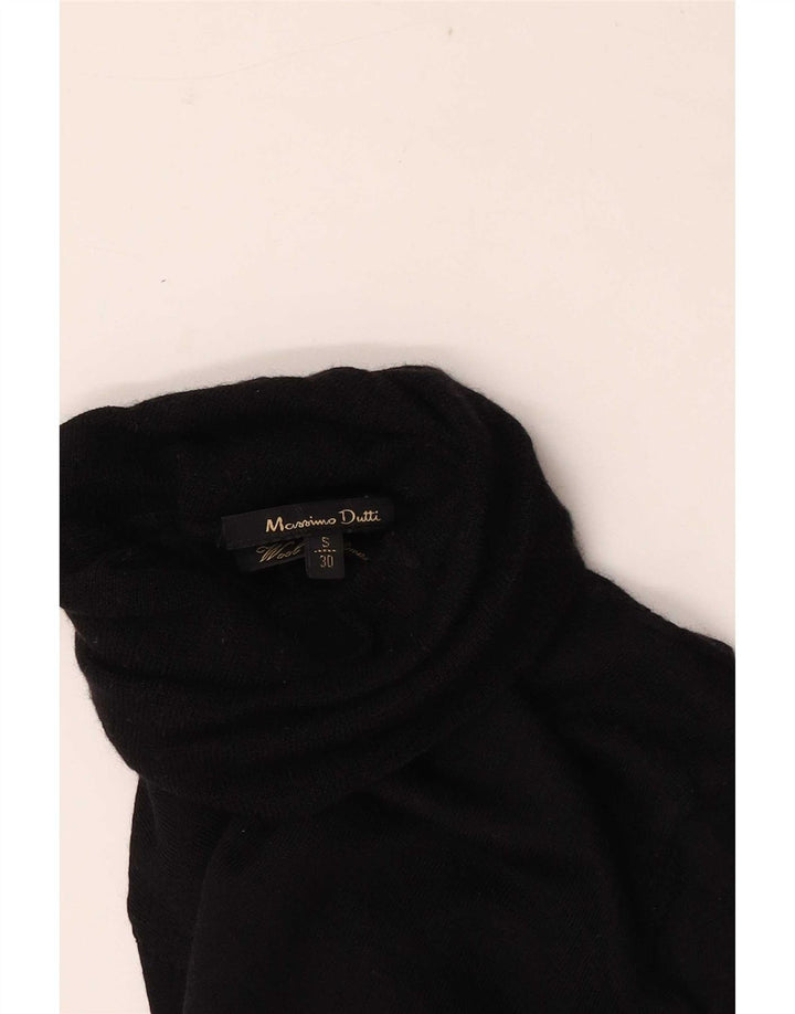 Massimo Dutti Pull col roulé pour femme UK 8 Small Noir