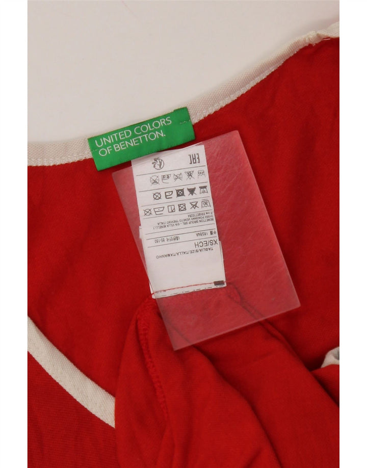 BENETTON Débardeur Graphique Homme XS Rouge Colourblock Coton