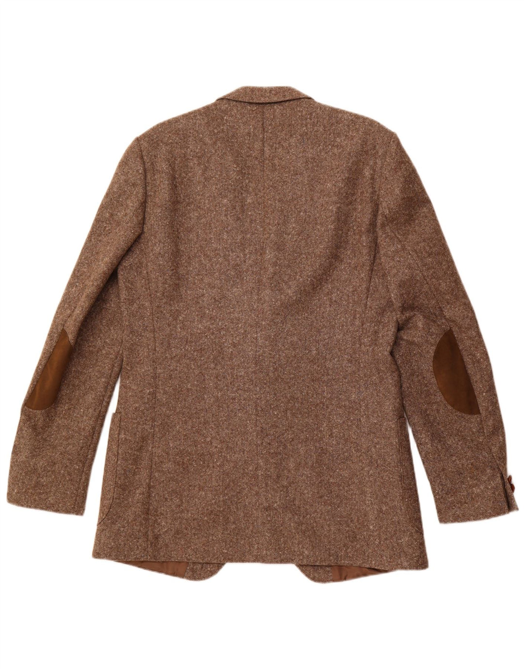 VINTAGE Homme 2 Bouton Blazer Veste UK 38 Brun Moyen Moucheté Nouvelle Laine