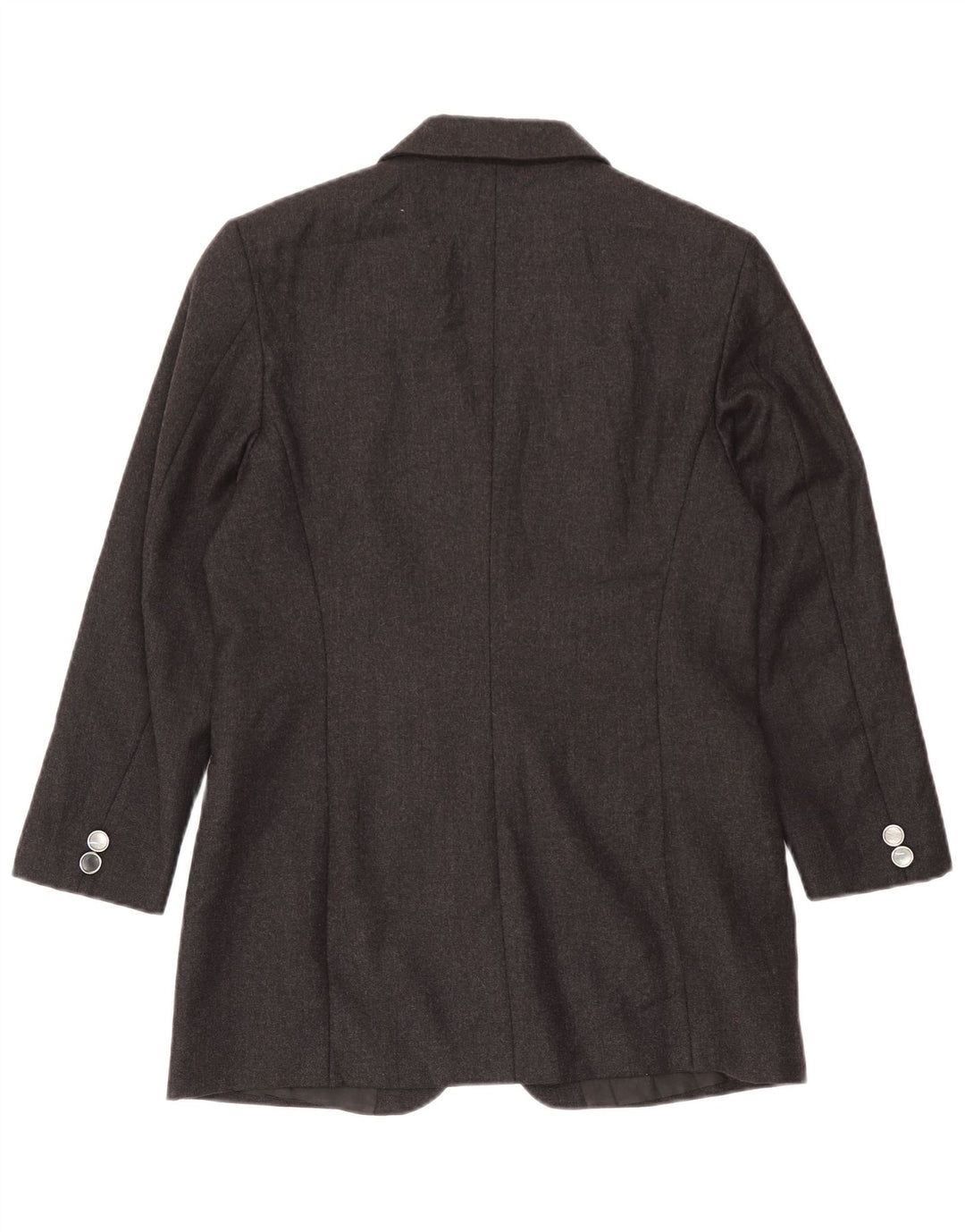 vintage Femmes Longline 3 Bouton Blazer Veste UK 14 Gris Moyen