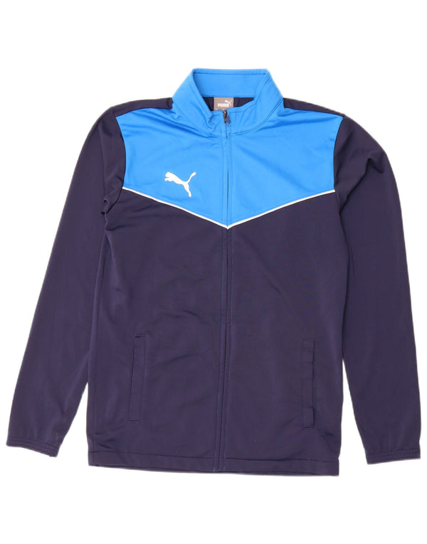 Puma Veste de survêtement pour homme Taille S Bleu marine Colorblock Polyester