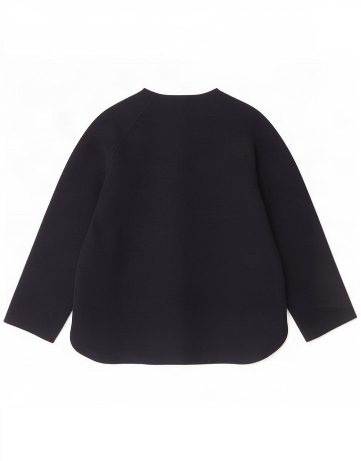 Massimo Dutti Veste Bomber Femme UK 16 Grande Laine Bleu Marine