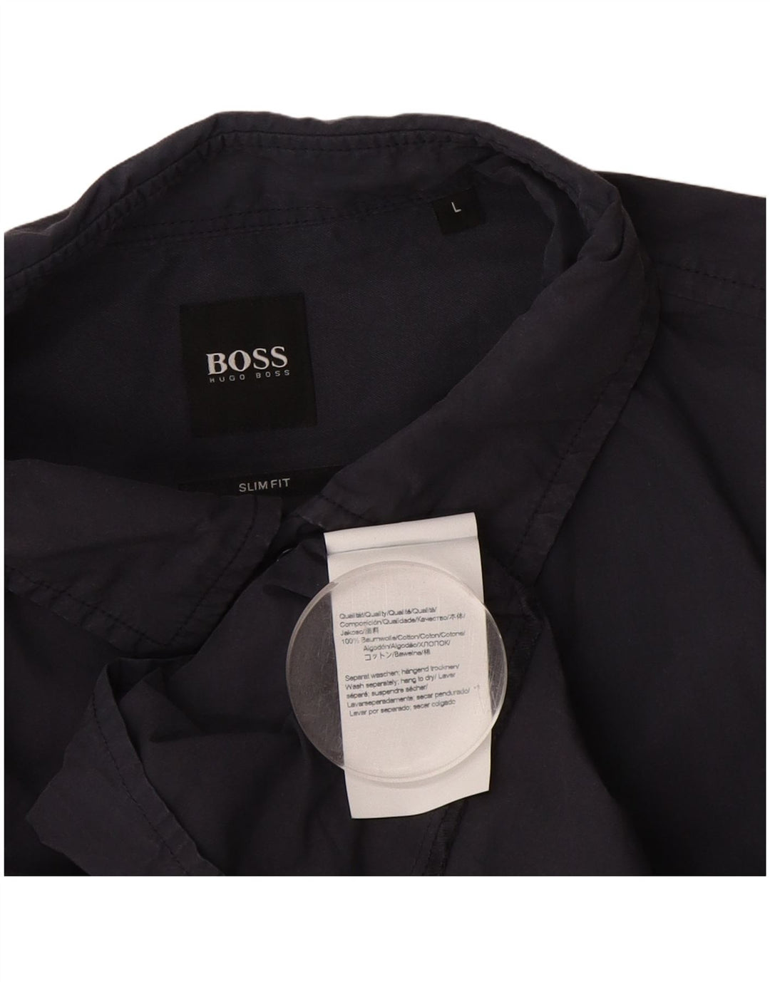 Hugo Boss Chemise Slim Fit Large Bleu Marine Coton