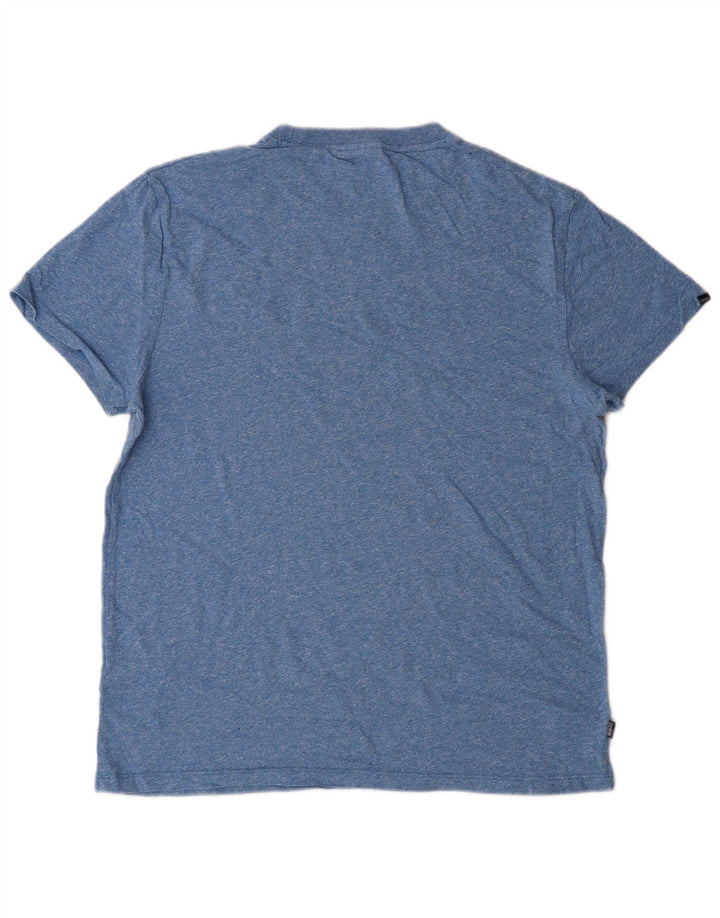 SUPERDRY Mens T-Shirt Top Large Blue Cotton