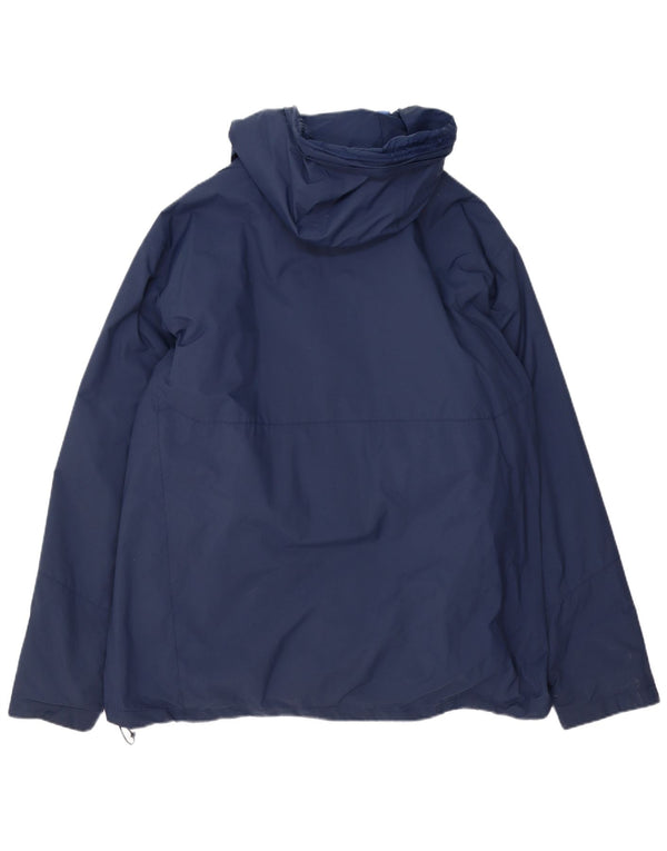 Columbia Veste coupe-vent à capuche Omni-Tech pour homme UK 44 2XL Bleu marine Nylon