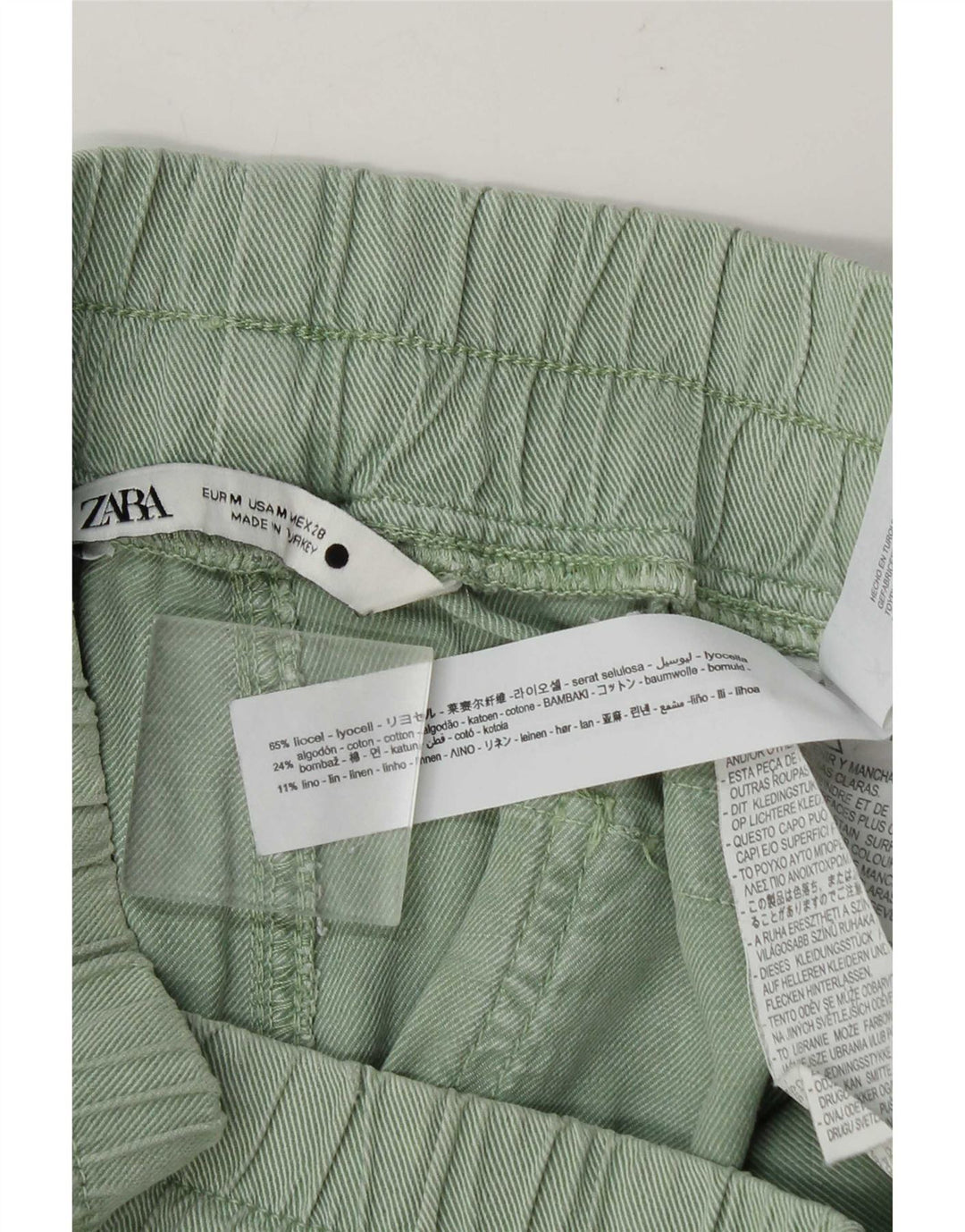 Zara Pantalon de jogging femme Medium W28 L27 Vert Lyocell