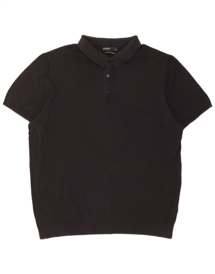 Marks & Spencer Polo Homme XL Noir Soie