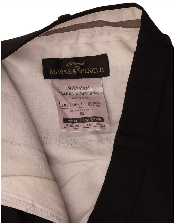 Marks & Spencer Pantalon de costume droit St. Michael pour homme W36 L29 Noir
