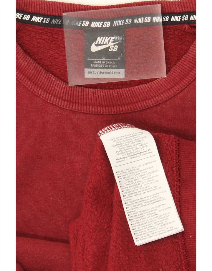Nike Sweat-shirt pour homme en coton bordeaux Taille L