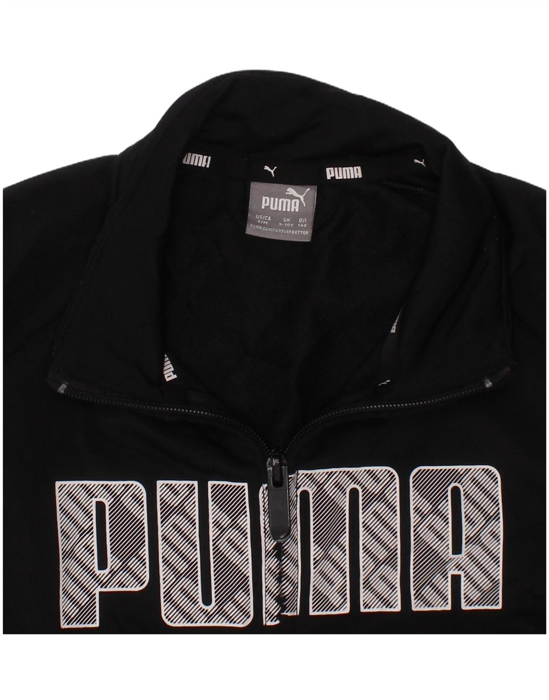 Puma Haut de Survêtement Graphique Garçon 9-10 ans Noir Polyester