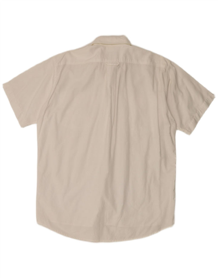 Lacoste Chemise à manches courtes pour hommes Taille 40 Coton blanc moyen