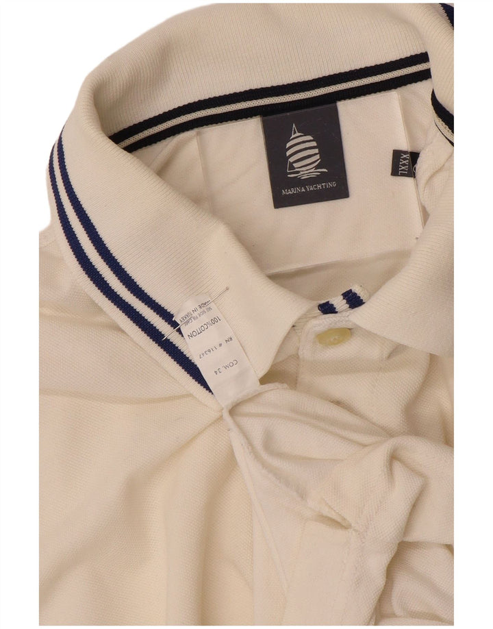 MARINA YACHTING Polo à Manches Longues Homme 3XL Blanc Coton