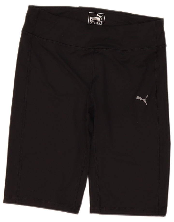 PUMA Womens Bermuda Sport Shorts UK 12 Medium Black Cotton