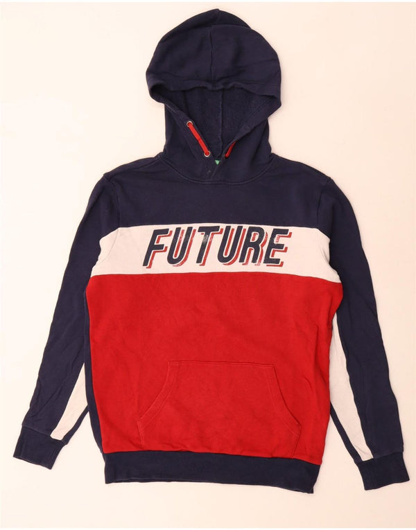 Benetton Pull à capuche pour garçon 13-14 ans 3XL Multicolore Colourblock