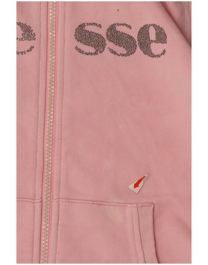 ELLESSE Pull à capuche zippé graphique pour fille 11-12 ans Rose Colourblock