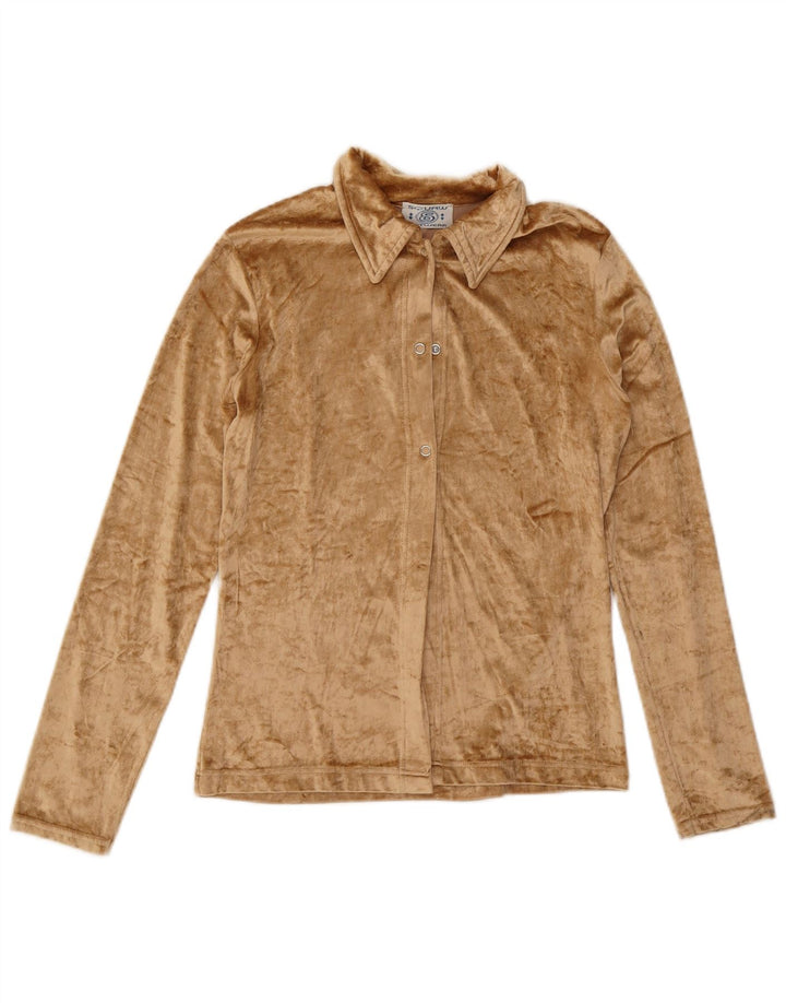 SQUAW Chemisier en velours pour femme UK 12 Acrylique beige moyen