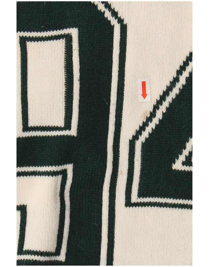 HOLLISTER Pull surdimensionné à col rond pour femme UK 6 XS Blanc cassé