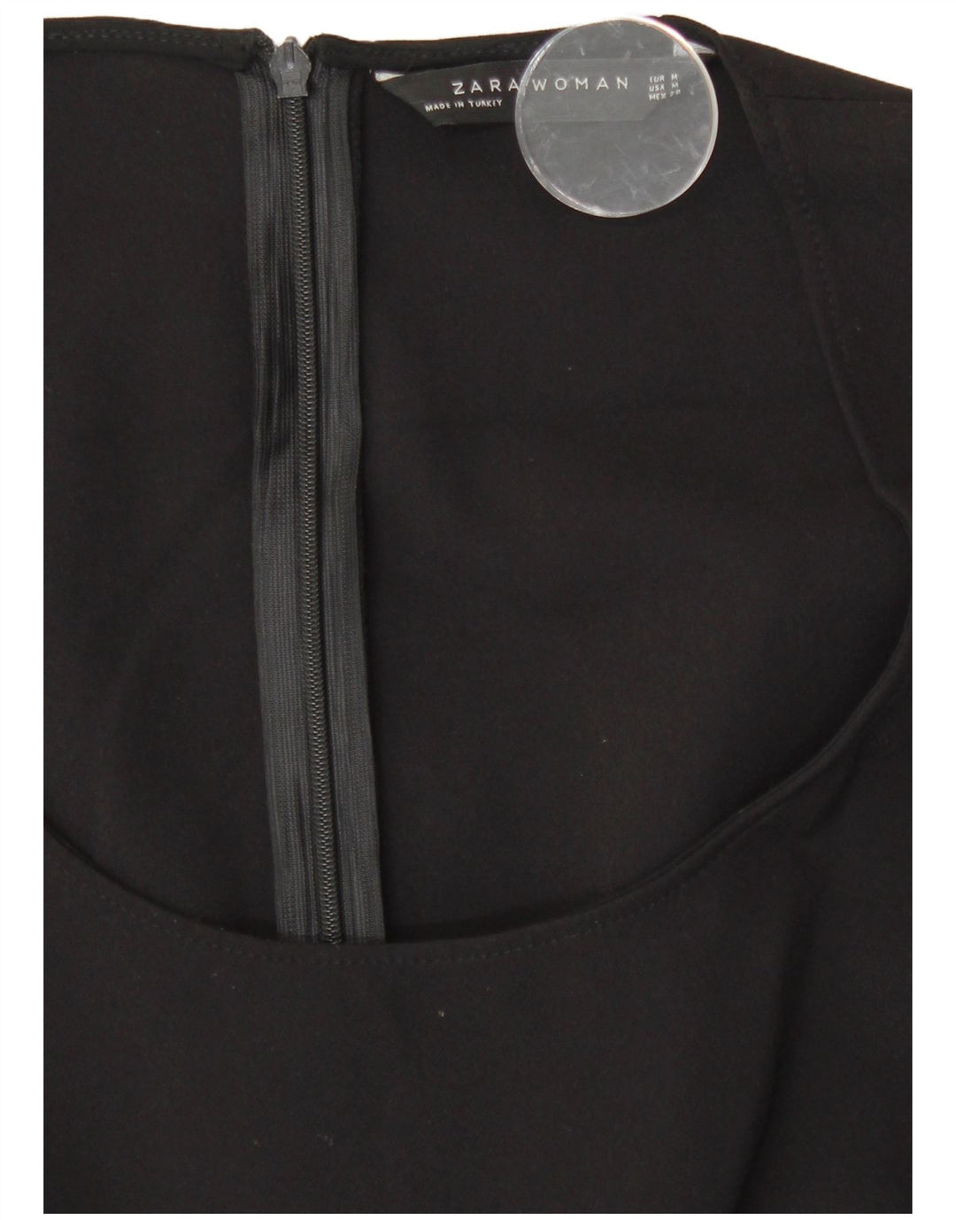 Zara Robe moulante sans manches pour femme UK 12 Polyester noir moyen