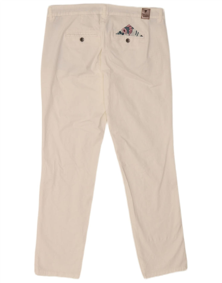 Guess Pantalon Chino Slim Berta Femme W34 L29 Blanc