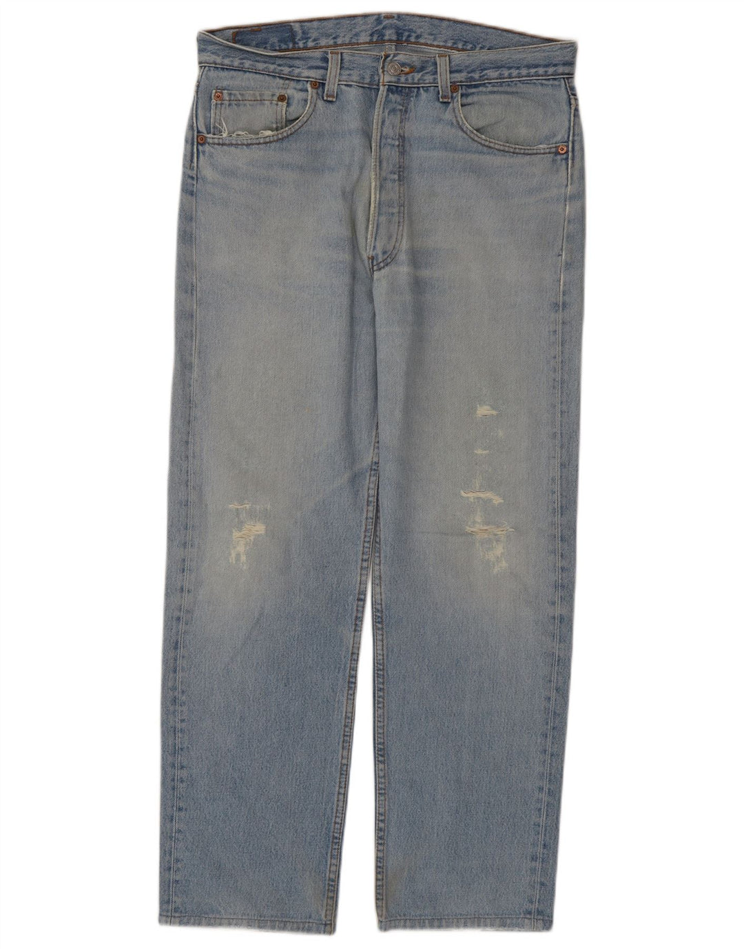 Levi's Jean Droit 501 Vieilli Homme W34 L29 Bleu Coton