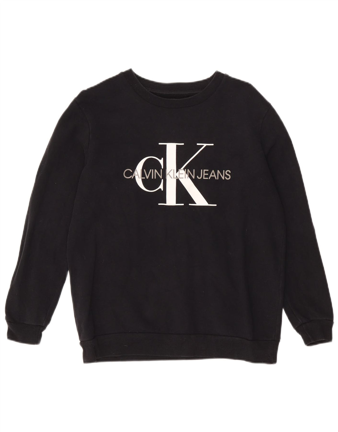 Calvin Klein Jeans Sweat-shirt graphique pour femme UK 12 Noir moyen