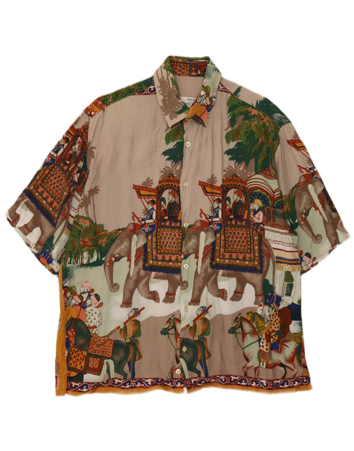 Erve Jaques Chemise Graphique à Manches Courtes Homme Large Multicolore