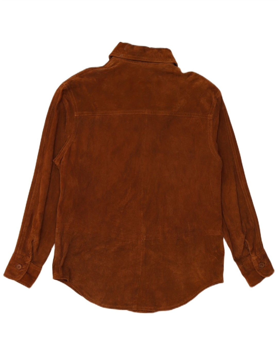 VINTAGE Chemise en daim femme UK 16 Large Marron
