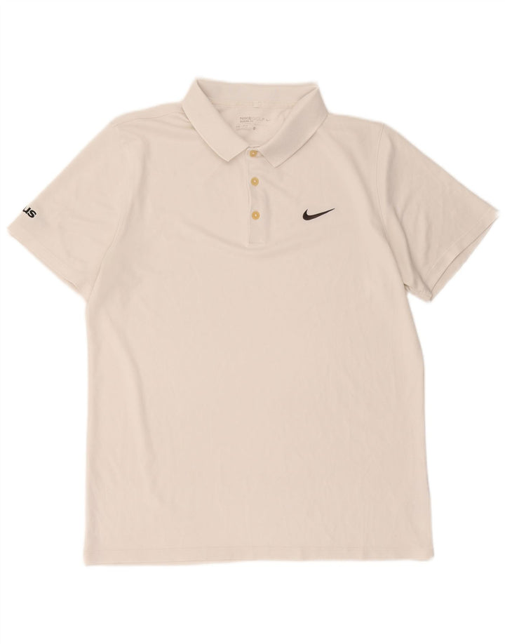 Nike Polo Dri Fit pour homme en polyester blanc Taille L