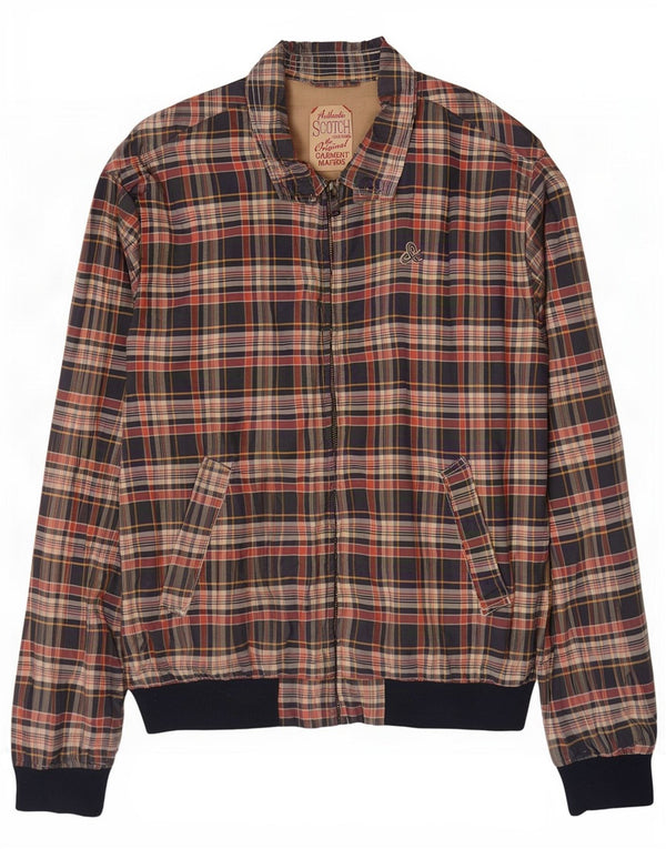 Scotch & Soda Veste Bomber Homme UK 42 XL Bleu Carreaux Polyester