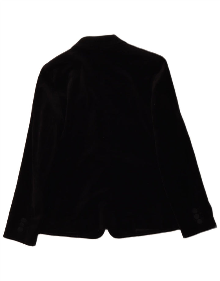 Marks & Spencer Veste blazer en velours à 1 bouton pour femme UK 10 Small Noir