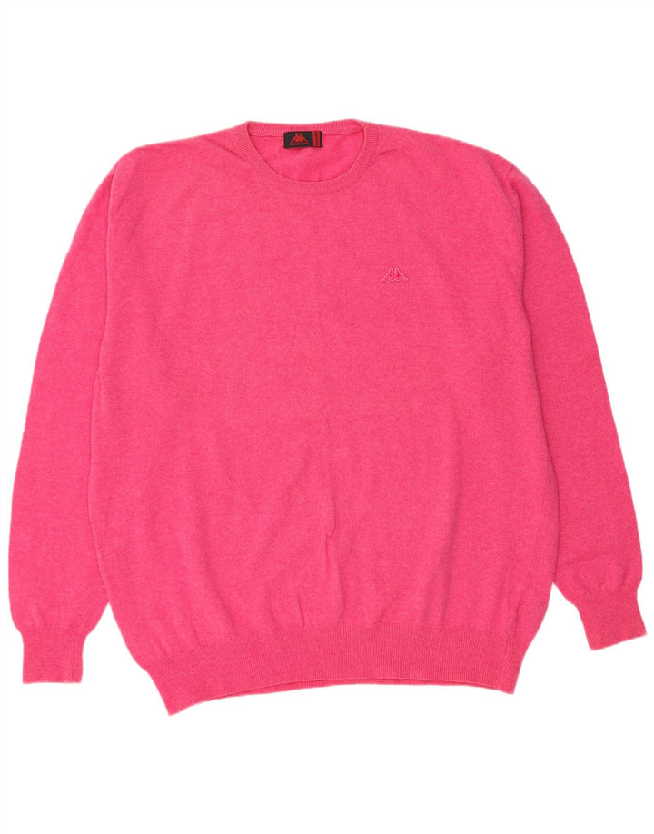 KAPPA Pull à col rond pour femme UK 22 3XL Laine d'agneau rose