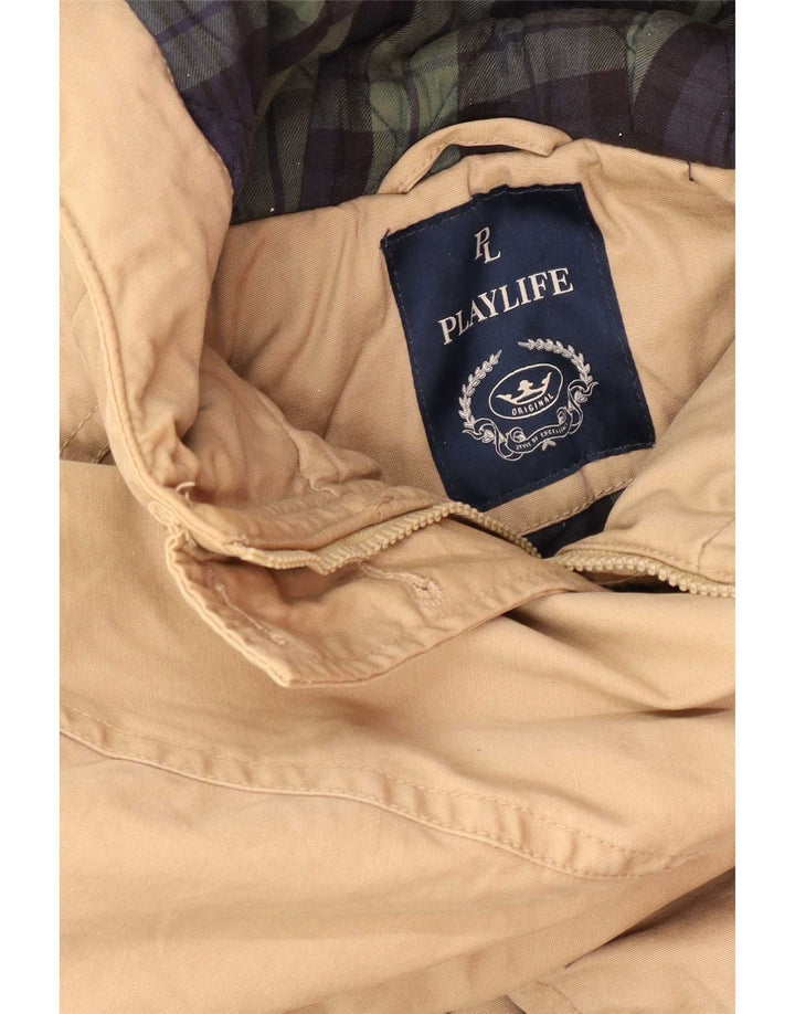 Playlife Parka à capuche pour femme UK 12 Beige moyen