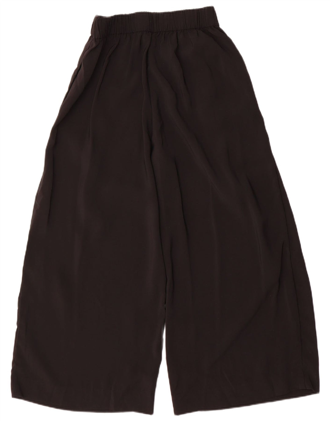 Zara Pantalon court à jambe large pour femme Medium W30 L24 Noir Polyester